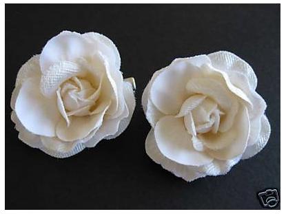 IVORY Rose Wedding Bridal Hair Flower Clip, One Pair !